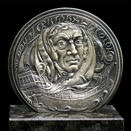Mdaille du Sculpteur et Graveur  la monnaie de Paris Serge Santucci - Christophe  Colomb
